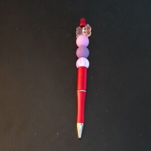 Red and Purple Beaded Pen